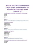 APHY 101 Final Exam Test Questions and Correct Answers &lpar;Verified Answers&rpar; plus Rationales 2025&sol;2026 Q&A &vert; Instant Download Pdf