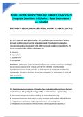 NURS 302 PATHOPHYSIOLOGY EXAM 1 2026&sol;2027 &vert; Complete Solutions Validation &vert; Pass Guaranteed - A&plus; Graded&NewLine;&NewLine;