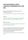 WGU D668 ELEMENTARY LITERACY&NewLine;CURRICULUM COMPREHENSIVE STUDY GUIDE&NewLine;2026