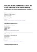HOMELAND SECURITY EXAMINATION QUESTIONS AND &NewLine;CORRECT ANSWER WITH EXPLANATION GRADED A&plus; &NewLine;STUDY GUIDE