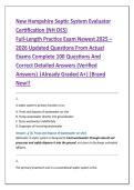 New Hampshire Septic System Evaluator &NewLine;Certification &lpar;NH DES&rpar; &NewLine;Full-Length Practice Exam Newest 2025 &ndash; &NewLine;2026 Updated Questions From Actual &NewLine;Exams Complete 100 Questions And &NewLine;Correct Detailed Answers &lpar;Verified &NewLine;Answers&rpar; &vert;Already Graded A&plus;&vert;&vert;Brand &NewLine;Ne