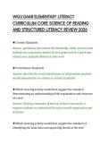 WGU D668 ELEMENTARY LITERACY&NewLine;CURRICULUM CORE SCIENCE OF READING&NewLine;AND STRUCTURED LITERACY REVIEW 2026