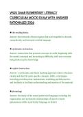 WGU D668 ELEMENTARY LITERACY&NewLine;CURRICULUM MOCK EXAM WITH ANSWER&NewLine;RATIONALES 2026