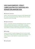 WGU D668 ELEMENTARY LITERACY&NewLine;CURRICULUM PRACTICE QUESTIONS WITH&NewLine;DETAILED EXPLANATIONS 2026