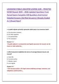 LOUISIANA PUBLIC ADJUSTER LICENSE &lpar;LDI&rpar; &ndash; PRACTICE &NewLine;EXAM Newest 2025 &ndash; 2026 Updated Questions From &NewLine;Actual Exams Complete 100 Questions And Correct &NewLine;Detailed Answers &lpar;Verified Answers&rpar; &vert;Already Graded &NewLine;A&plus;&vert;&vert;Brand New&excl;&excl; 