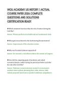 WGU ACADEMY US HISTORY 1 ACTUAL&NewLine;COURSE PAPER 2026 COMPLETE&NewLine;QUESTIONS AND SOLUTIONS&NewLine;CERTIFICATION READY