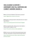 WGU ACADEMY US HISTORY 1&NewLine;ASSESSMENT 2026 FULL QUESTIONS AND&NewLine;CORRECT ANSWERS GRADED A&plus;