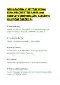 WGU ACADEMY US HISTORY 1 FINAL&NewLine;EXAM PRACTICE TEST PAPER 2026&NewLine;COMPLETE QUESTIONS AND ACCURATE&NewLine;SOLUTIONS GRADED A&plus;