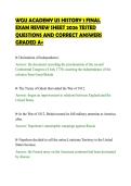 WGU ACADEMY US HISTORY 1 FINAL&NewLine;EXAM REVIEW SHEET 2026 TESTED&NewLine;QUESTIONS AND CORRECT ANSWERS&NewLine;GRADED A&plus;