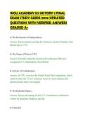 WGU ACADEMY US HISTORY 1 FINAL&NewLine;EXAM STUDY GUIDE 2026 UPDATED&NewLine;QUESTIONS WITH VERIFIED ANSWERS&NewLine;GRADED A&plus;