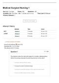 Medical-Surgical Nursing 1 &lpar;MS Nursing 1&rpar; Complete Exam Questions & Answers &vert; 100-Question Test Bank &vert;Updated 2026&period;