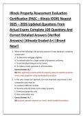 Illinois Property Assessment Evaluation &NewLine;Certification &lpar;PAEC &ndash; Illinois IDOR&rpar; Newest &NewLine;2025 &ndash; 2026 Updated Questions From &NewLine;Actual Exams Complete 100 Questions And &NewLine;Correct Detailed Answers &lpar;Verified &NewLine;Answers&rpar; &vert;Already Graded A&plus;&vert;&vert;Brand &NewLine;New&excl;&excl; 
