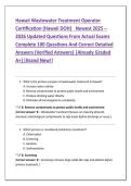 Hawaii Wastewater Treatment Operator &NewLine;Certification &lpar;Hawaii DOH&rpar;&NewLine; Newest 2025 &ndash; &NewLine;2026 Updated Questions From Actual Exams &NewLine;Complete 100 Questions And Correct Detailed &NewLine;Answers &lpar;Verified Answers&rpar; &vert;Already Graded &NewLine;A&plus;&vert;&vert;Brand New&excl;&excl;