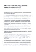 RBT Practice Exam &lpar;75 Questions&rpar; with Complete Solutions