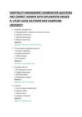 HOSPITALITY MANAGEMENT EXAMINATION QUESTIONS &NewLine;AND CORRECT ANSWER WITH EXPLANATION GRADED &NewLine;A&plus; STUDY GUIDE