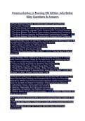 Communication&lowbar;in&lowbar;Nursing&lowbar;8th&lowbar;Edition&lowbar;Julia&lowbar;Balzer&lowbar;Riley&lowbar;Questions and Answers