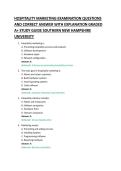 HOSPITALITY MARKETING EXAMINATION QUESTIONS &NewLine;AND CORRECT ANSWER WITH EXPLANATION GRADED &NewLine;A&plus; STUDY GUIDE