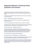 Registered Behavior Technician Exam Questions and Answers