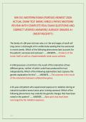 MN 551 MIDTERM EXAM &lpar;PURDUE&rpar; NEWEST 2026 &NewLine;ACTUAL EXAM TEST BANK&vert; MN551 PATHO MIDTERM &NewLine;REVIEW WITH COMPLETE REAL EXAM QUESTIONS AND &NewLine;CORRECT VERIFIED ANSWERS&sol; ALREADY GRADED A&plus; &NewLine;&lpar;MOST RECENT&excl;&excl;&rpar;