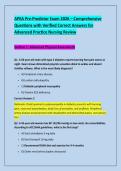 APEA Pre-Predictor Exam 2026 &ndash; Comprehensive &NewLine;Questions with Verified Correct Answers for &NewLine;Advanced Practice Nursing Review 