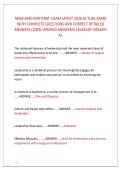 MSM 6640 MIDTERM  EXAM LATEST 2026 ACTUAL EXAM &NewLine;WITH COMPLETE QUESTIONS AND CORRECT DETAILED &NewLine;ANSWERS &lpar;100&percnt; VERIFIED ANSWERS&rpar; &vert;ALREADY GRADED &NewLine;A&plus;
