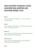 WGU C190 INTRO TO BIOLOGY ACTUAL&NewLine;EXAM PAPER 2026 QUESTIONS AND&NewLine;SOLUTIONS GRADED A PLUS
