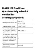 MATH 121 &vert; Final Exam Questions &vert; fully solved & verified for accuracy&lpar;A&plus;graded&rpar;&period;