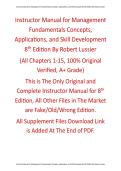 Instructor Manual Management Fundamentals Concepts&comma; Applications&comma; and Skill Development 8th Edition By Robert Lussier&NewLine;