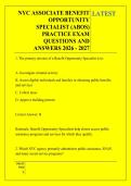 NYC ASSOCIATE BENEFIT &NewLine;OPPORTUNITY &NewLine;SPECIALIST &lpar;ABOS&rpar; &NewLine;PRACTICE EXAM &NewLine;QUESTIONS AND &NewLine;ANSWERS 2026 - 2027