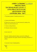 AMPP CATHODIC &NewLine;PROTECTION &NewLine;TECHNOLOGIST LEVEL 3 &NewLine;&lpar;CP3&rpar; PRACTICE EXAM &NewLine;QUESTIONS AND &NewLine;ANSWERS 2026 - 2027