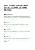 WGU C201 EXAM SCRIPT FINAL PAPER&NewLine;2026 FULL QUESTIONS AND VERIFIED&NewLine;SOLUTIONS