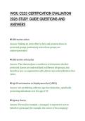 WGU C233 CERTIFICATION EVALUATION&NewLine;2026 STUDY GUIDE QUESTIONS AND&NewLine;ANSWERS