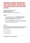 HESI MEDICAL-SURGICAL NURSING EXAM QUESTIONS & ANSWERS &vert; 2026 UPDATED STUDY GUIDE &vert; VERIFIED SOLUTIONS WITH DETAILED RATIONALES & HIGH-PASS PREP MATERIAL