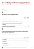 WGU C202 Pre-Assessment Managing Human Capital Objective Assessment &lpar;OA&rpar; &vert; Questions and Answers &vert; 2026&sol;27 Study Updates 