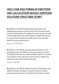 WGU C268 2026 FORMULAS FUNCTIONS&NewLine;AND CALCULATIONS MODULE QUESTIONS&NewLine;SOLUTIONS STRUCTURED SCRIPT
