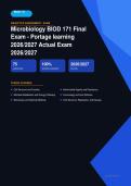 BIOD 171 Microbiology Final Exam Portage Learning Actual Exam 2026&sol;2027 &ndash; Complete Exam-Style Questions & Answers &vert; 100&percnt; Certified Verified &ndash; Pass Guaranteed &ndash; A&plus; Graded