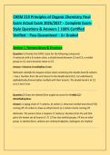 CHEM 219 Principles of Organic Chemistry Final &NewLine;Exam Actual Exam 2026&sol;2027 &ndash; Complete Exam&NewLine;Style Questions & Answers &vert; 100&percnt; Certified &NewLine;Verified &ndash; Pass Guaranteed &ndash; A&plus; Graded