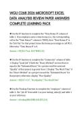 WGU C268 2026 MICROSOFT EXCEL&NewLine;DATA ANALYSIS REVIEW PAPER ANSWERS&NewLine;COMPLETE LEARNING PACK