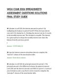 WGU C268 2026 SPREADSHEETS&NewLine;ASSESSMENT QUESTIONS SOLUTIONS&NewLine;FINAL STUDY GUIDE