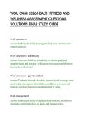 WGU C458 2026 HEALTH FITNESS AND&NewLine;WELLNESS ASSESSMENT QUESTIONS&NewLine;SOLUTIONS FINAL STUDY GUIDE