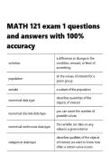 MATH 121 exam 1 questions and answers with 100- accuracy&period;