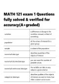 MATH 121 exam 1 questions and answers with 100- accuracy&period;