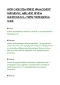 WGU C458 2026 STRESS MANAGEMENT&NewLine;AND MENTAL WELLNESS REVIEW&NewLine;QUESTIONS SOLUTIONS PROFESSIONAL&NewLine;GUIDE