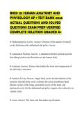 BIOD 151 HUMAN ANATOMY AND &NewLine;PHYSIOLOGY AP 1 TEST BANK 2026 &NewLine;ACTUAL QUESTIONS AND SOLVED &NewLine;QUESTIONS EXAM PREP VERIFIED &NewLine;COMPLETE SOLUTION GRADED A&plus;