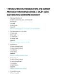 HYDROLOGY EXAMINATION QUESTIONS AND CORRECT &NewLine;ANSWER WITH RATIONALE GRADED A&plus; STUDY GUIDE