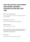 WGU C783 AHN1 TASK 1 2026 ADVANCED&NewLine;HEALTH NURSING ASSESSMENT&NewLine;QUESTIONS SOLUTIONS FINAL STUDY&NewLine;GUIDE