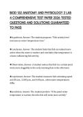 BIOD 152 ANATOMY AND PHYSIOLOGY 2 LAB &NewLine;4 COMPREHENSIVE TEST PAPER 2026 TESTED &NewLine;QUESTIONS AND SOLUTIONS GUARANTEED &NewLine;TO PASS 
