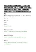 WGU C784 APPLIED HEALTHCARE&NewLine;STATISTICS FINAL EXAM PRACTICE&NewLine;TEST QUESTIONS AND ANSWERS&NewLine;2026 UPDATED VERSION VERIFIED&NewLine;A&plus;