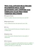 WGU C784 APPLIED HEALTHCARE&NewLine;STATISTICS FINAL EXAM&NewLine;QUESTIONS AND ANSWERS 2026&NewLine;COMPLETE EXAM PREP WITH&NewLine;VERIFIED SOLUTIONS