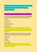 HCR 240 Final Actual Exam Questions And Answers &NewLine;Practice Questions with Solutions Newest &vert; &NewLine;Already Graded A&plus; 